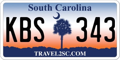 SC license plate KBS343