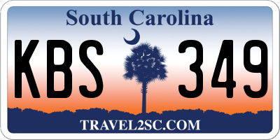 SC license plate KBS349