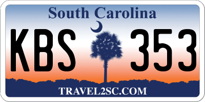 SC license plate KBS353