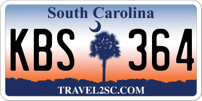 SC license plate KBS364