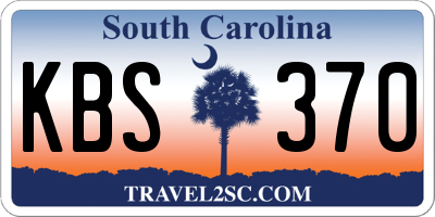 SC license plate KBS370