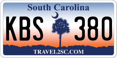 SC license plate KBS380