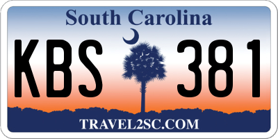 SC license plate KBS381