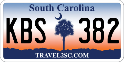 SC license plate KBS382