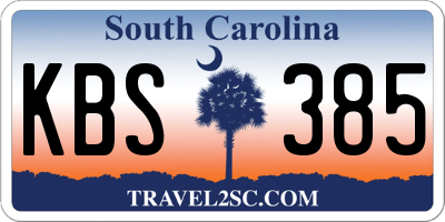 SC license plate KBS385
