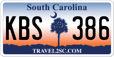SC license plate KBS386