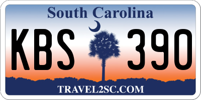 SC license plate KBS390
