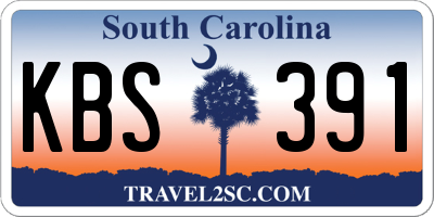 SC license plate KBS391