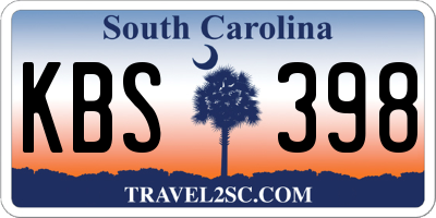 SC license plate KBS398