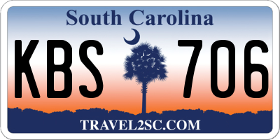 SC license plate KBS706
