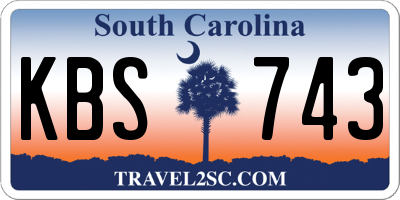 SC license plate KBS743