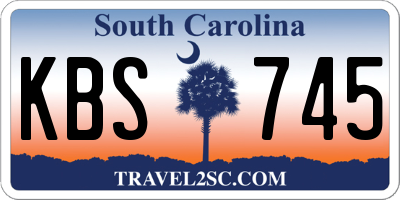 SC license plate KBS745