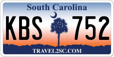 SC license plate KBS752