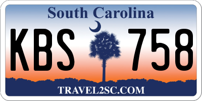 SC license plate KBS758