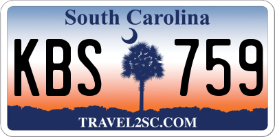 SC license plate KBS759