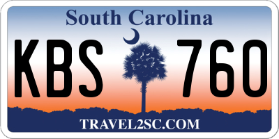 SC license plate KBS760