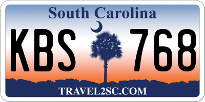 SC license plate KBS768