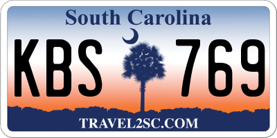 SC license plate KBS769