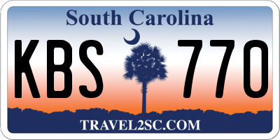 SC license plate KBS770