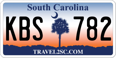 SC license plate KBS782
