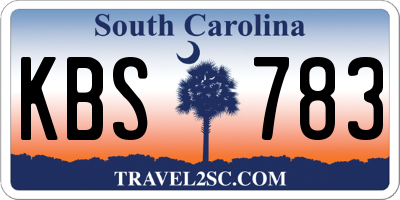 SC license plate KBS783