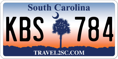 SC license plate KBS784