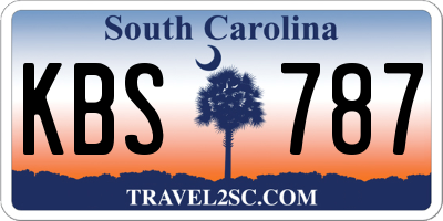SC license plate KBS787