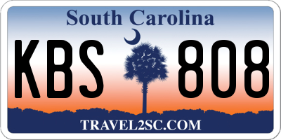 SC license plate KBS808