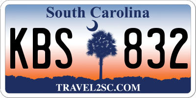 SC license plate KBS832