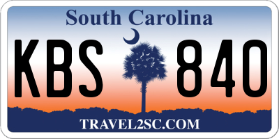 SC license plate KBS840