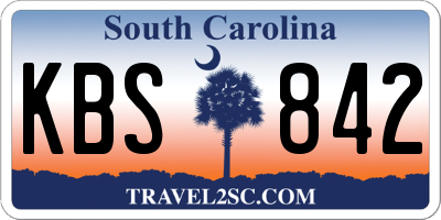 SC license plate KBS842