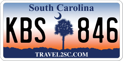 SC license plate KBS846