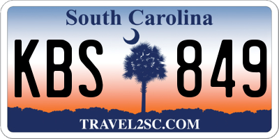SC license plate KBS849