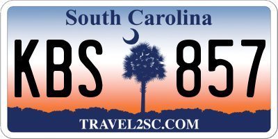 SC license plate KBS857