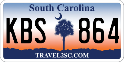 SC license plate KBS864