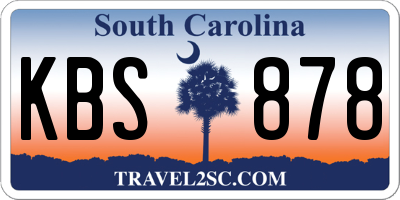SC license plate KBS878