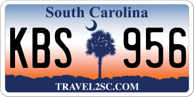SC license plate KBS956