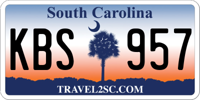 SC license plate KBS957