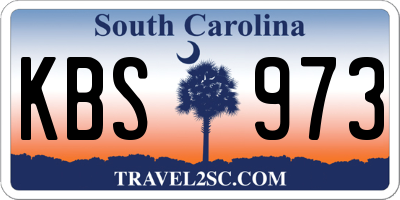 SC license plate KBS973