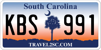 SC license plate KBS991