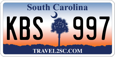SC license plate KBS997