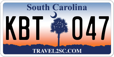 SC license plate KBT047