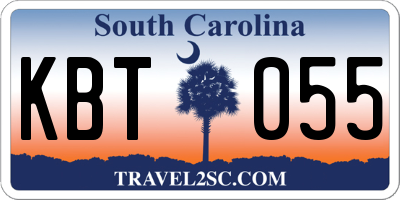 SC license plate KBT055