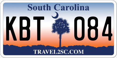 SC license plate KBT084