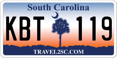 SC license plate KBT119