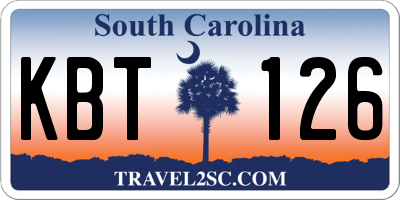 SC license plate KBT126