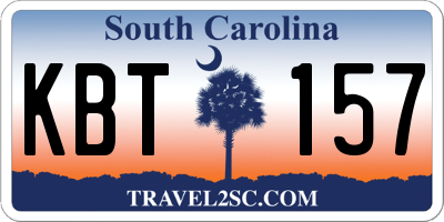 SC license plate KBT157
