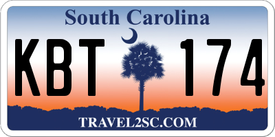 SC license plate KBT174