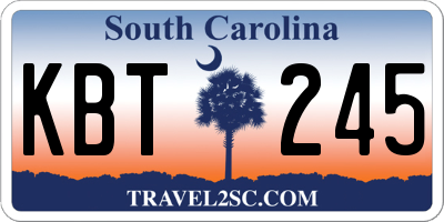 SC license plate KBT245