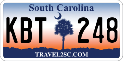SC license plate KBT248